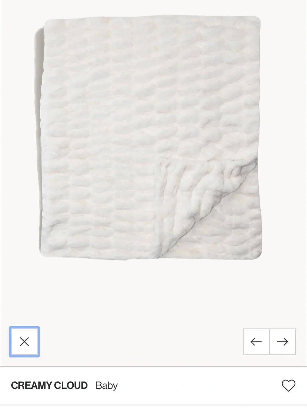 lola Creamy Cloud Quilted Baby Blanket - White